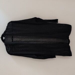 Crochet Black Women's Cardigan Sweater